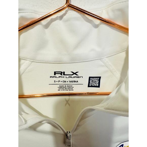 RALPH LAUREN White Quarter Zip Ryder Cup 2023 Logo Pullover Jacket size Small - Picture 7 of 10